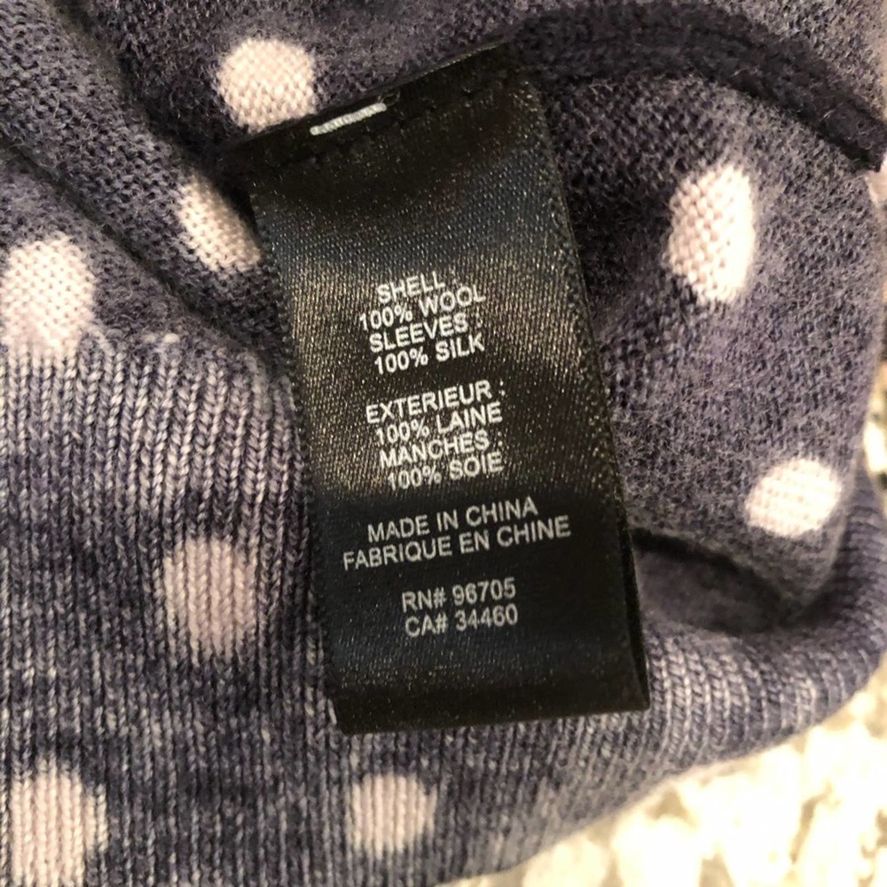 Rebecca Taylor Sweater Wool Silk Polka Dot NWT - Picture 10 of 11